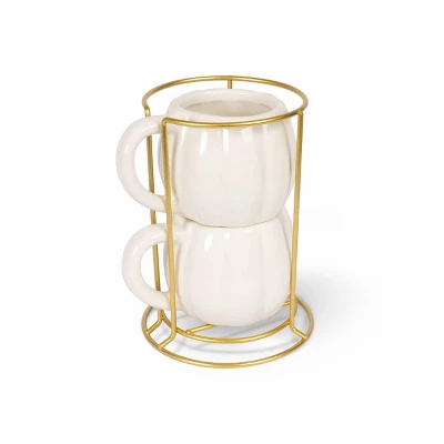 2pk Stackable Espresso Mugs Pumpkin - Bullseye's Playground™ 3 2pk Stackable Espresso Mugs Pumpkin - Bullseye's Playground™