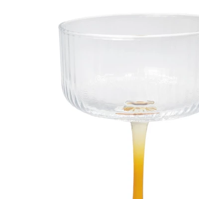 8.2 Fl Oz Ribbed Coupe Glasses Amber - Bullseye's Playground™ 4 8.2 Fl Oz Ribbed Coupe Glasses Amber - Bullseye's Playground™ - Image 2