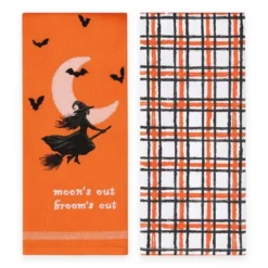 2pk Dishtowels Flying Witch - Bullseye's Playground™