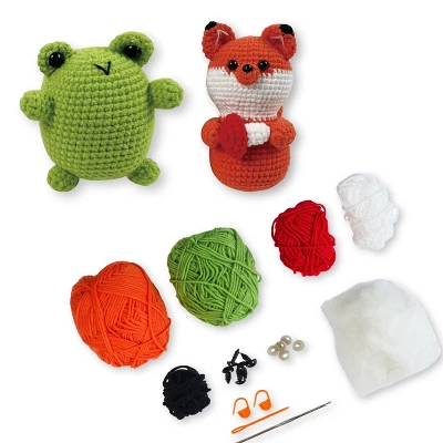 2ct Crochet Kit Frog/Fox - Bullseye's Playground™ 4 2ct Crochet Kit Frog/Fox - Bullseye's Playground™ - Image 2